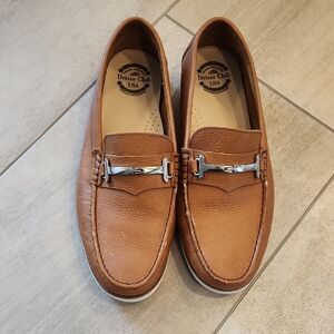 Driver Club USA Tan Leather Loafers with Horsebit Detail Mens Sz 11W